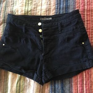 Black Jean Shorts